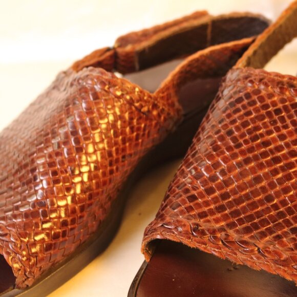 Brassboot Italy Men’s Brown Woven Leather Sandals Made in Italy Vibram Sole main image 9
